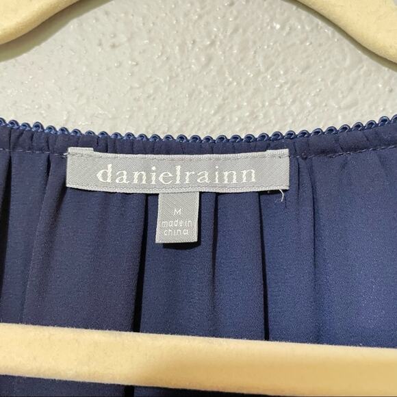 Daniel Rainn Blue & Orange Floral Boho Bell Sleeve Blouse Womens M Fall Flowy - Picture 2 of 7